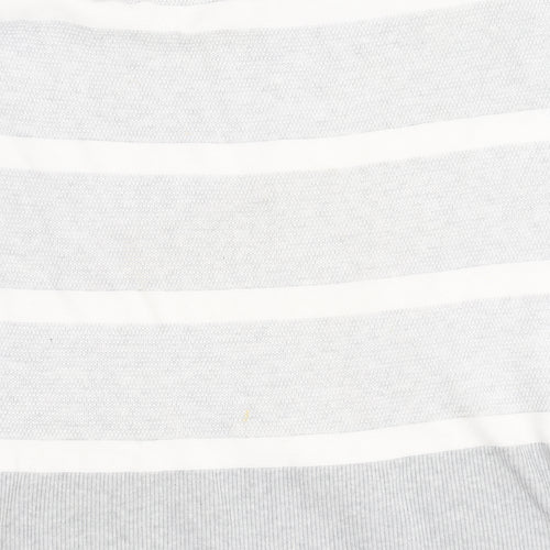 Pure Collection Women's Grey Striped Pullover Jumper Size 12