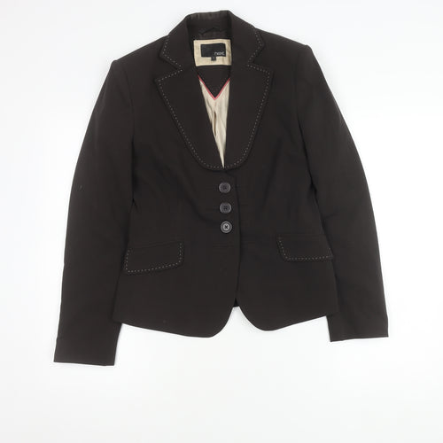 Next Women's Black Blazer Size 10 Peak Lapel