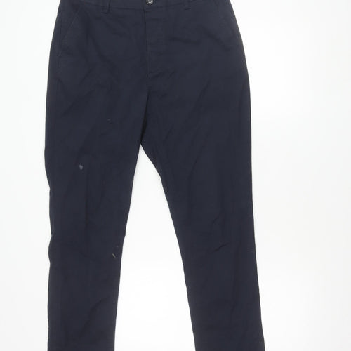 ASOS Men's Blue Trousers Size 32 34L Cotton Blend