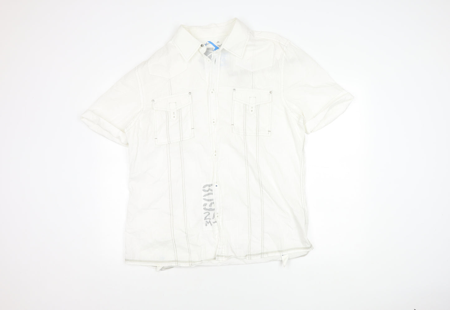 River Island Men's White XL Short Sleeve Shirt