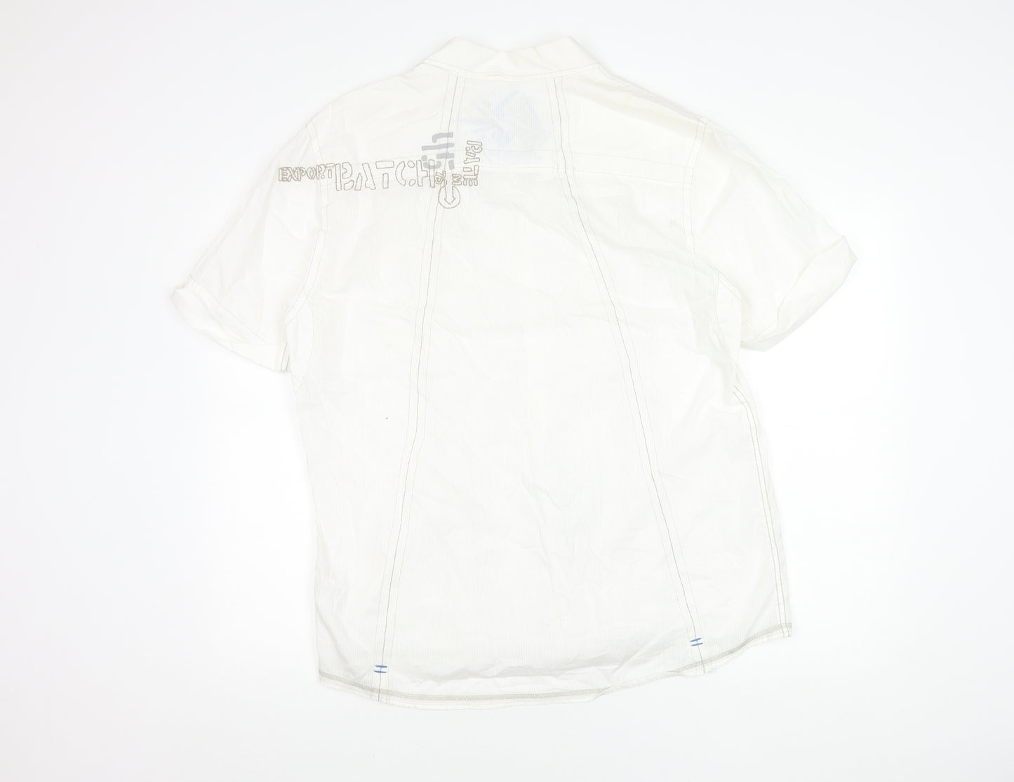 River Island Men's White XL Short Sleeve Shirt