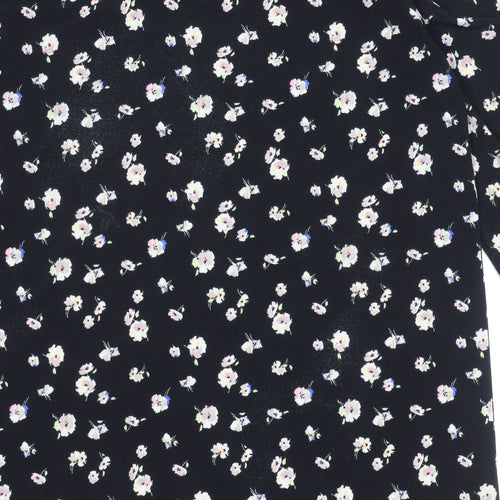 Oasis Women's Black Floral Balloon Sleeve Top, M