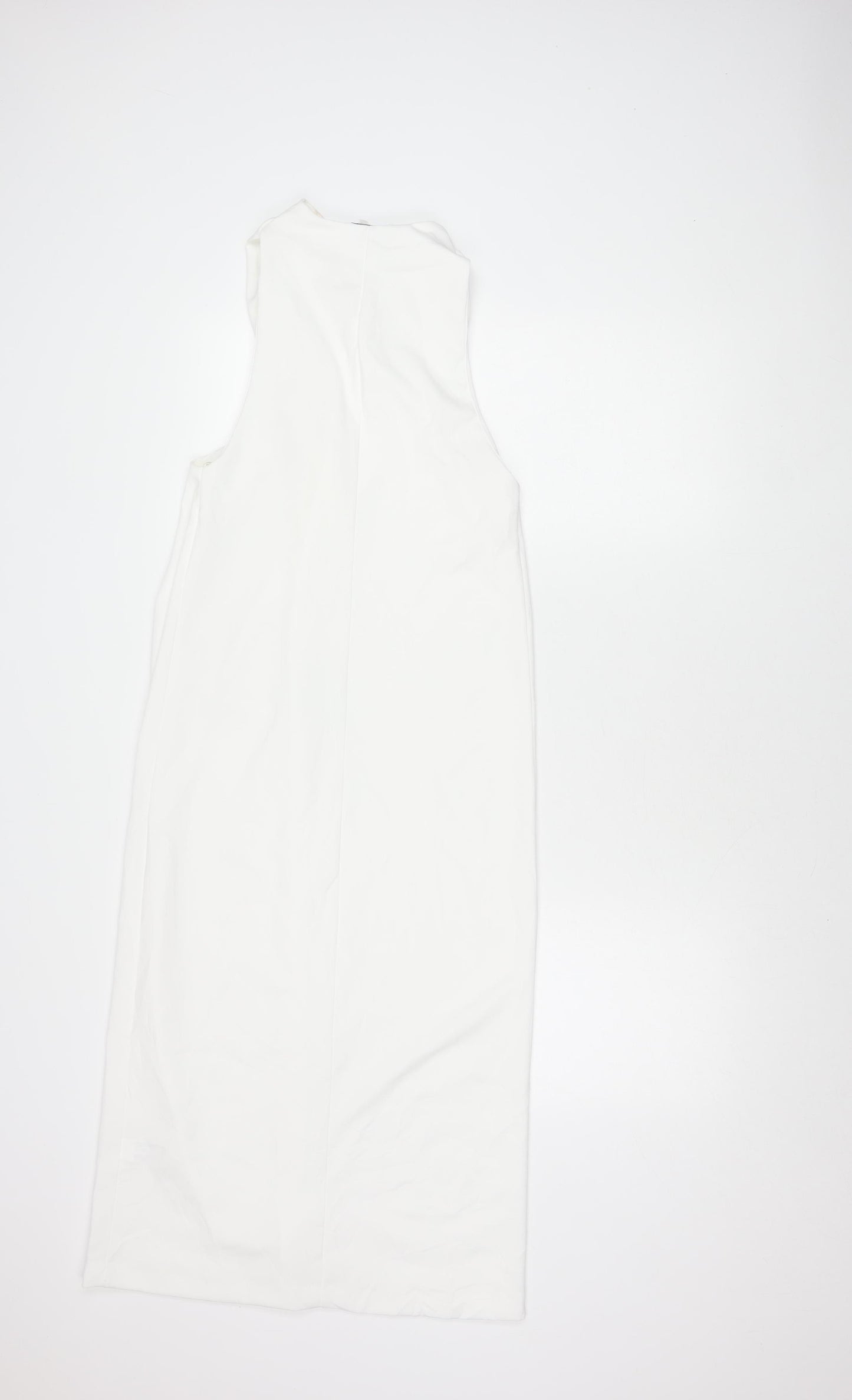 ZARA Women's Ivory Midi Sheath Dress, L, Party/Cocktail
