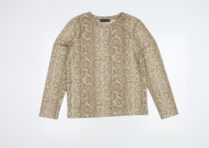 Marks and Spencer Women's Beige Pullover Jumper Size 14