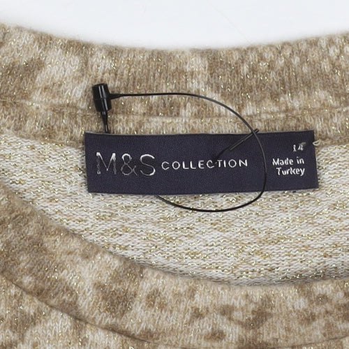 Marks and Spencer Women's Beige Pullover Jumper Size 14