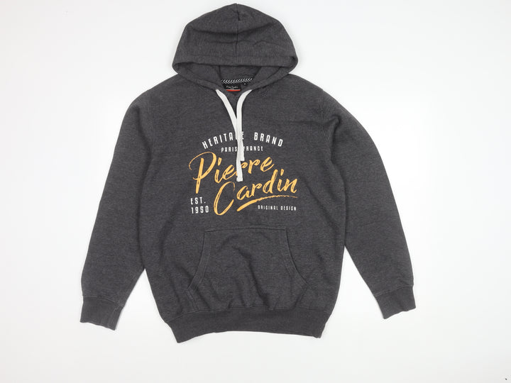 Pierre Cardin Men's Grey Small Pullover Hoodie