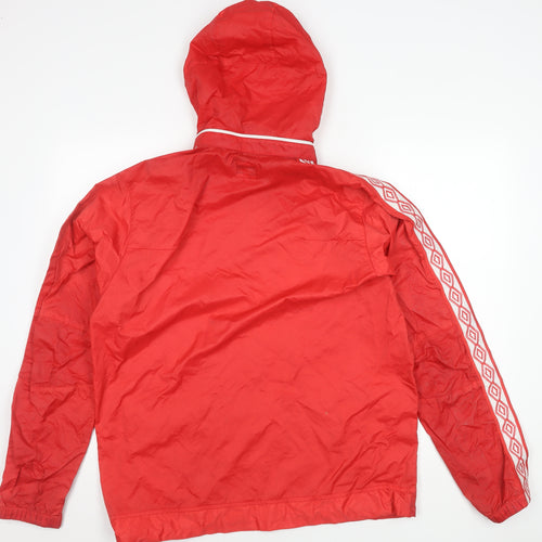 Umbro Men's Red Windbreaker Jacket Size L