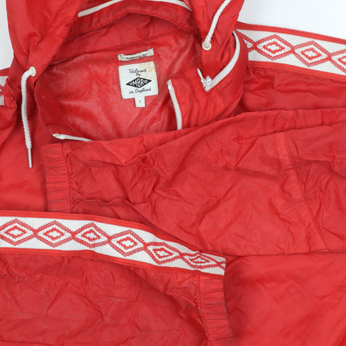 Umbro Men's Red Windbreaker Jacket Size L