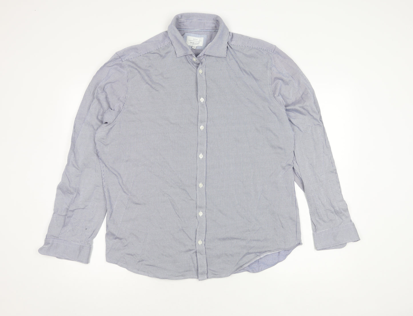 John Lewis Men's Blue Striped Slim Fit Shirt XL