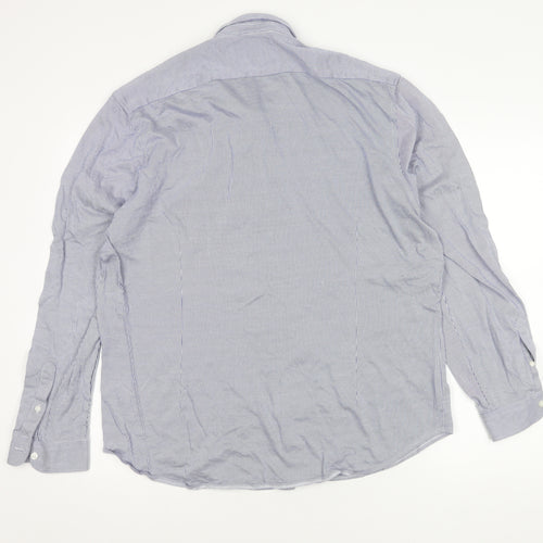 John Lewis Men's Blue Striped Slim Fit Shirt XL