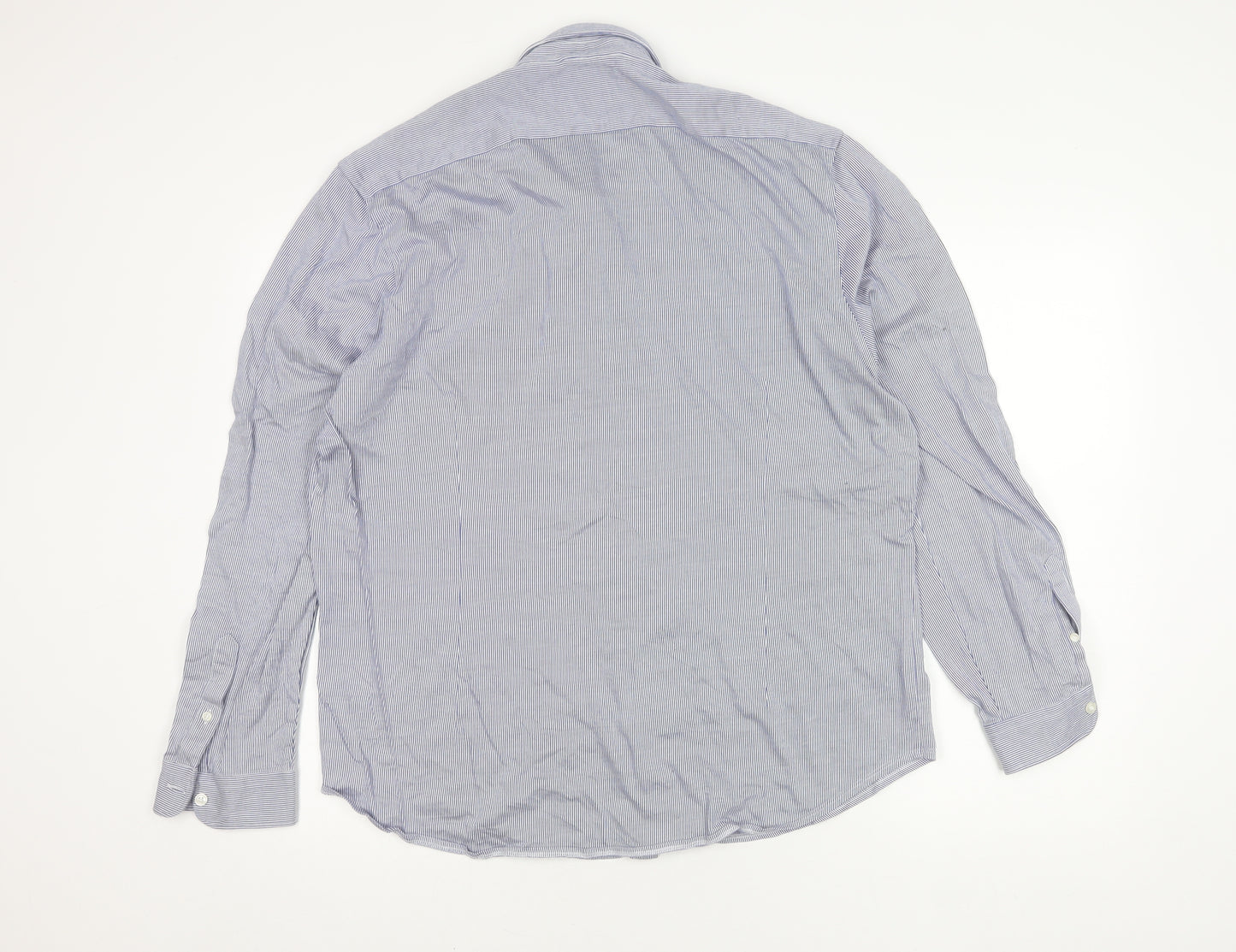 John Lewis Men's Blue Striped Slim Fit Shirt XL