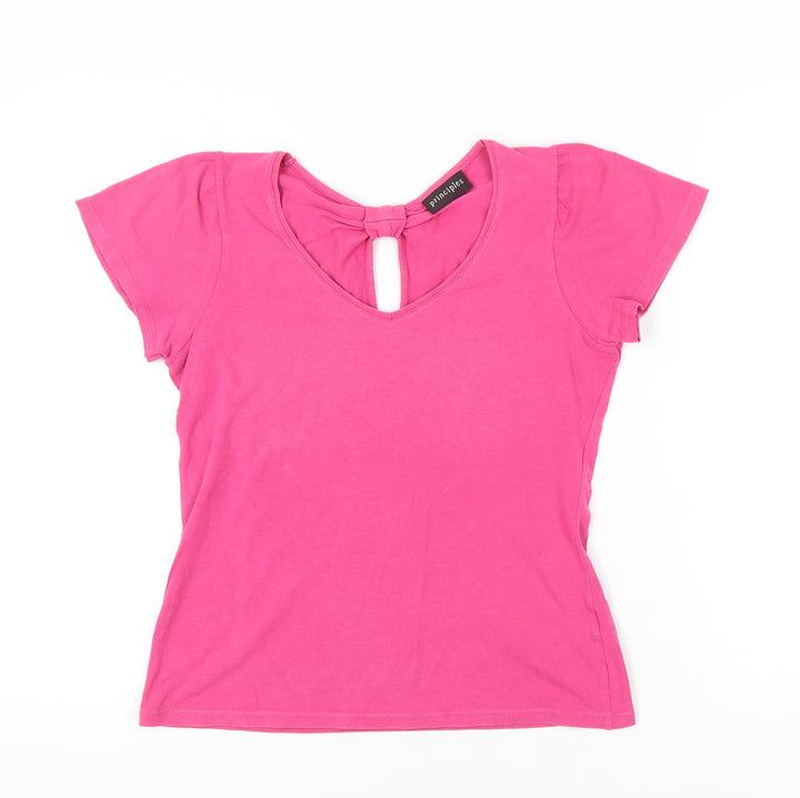 Principles Women's Pink V-Neck T-Shirt, Size 14