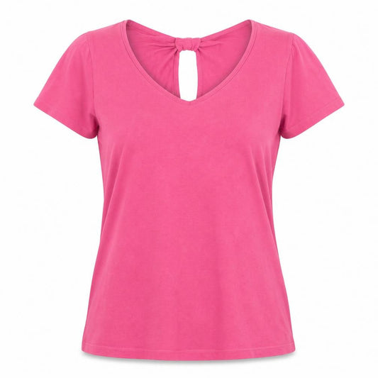 Front view of Principles Women's Pink V-Neck T-Shirt, size 14