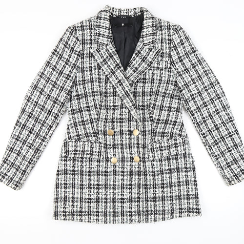 V by Very Women's Black Houndstooth Blazer Size 12