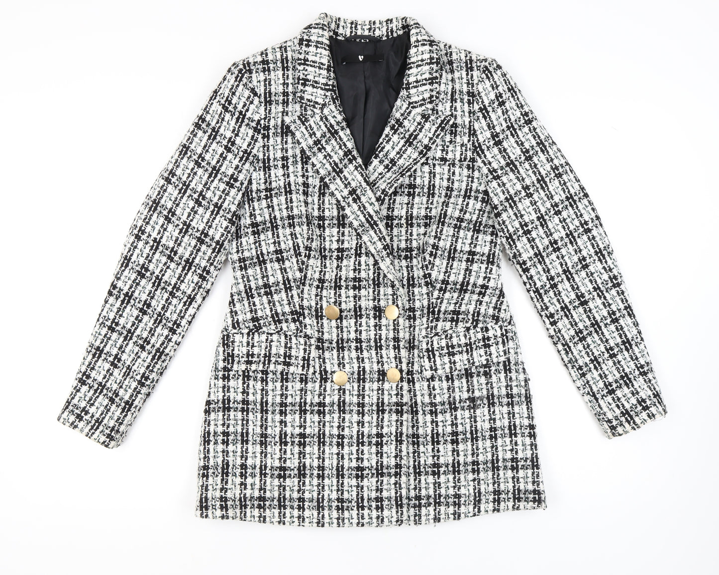 V by Very Women's Black Houndstooth Blazer Size 12