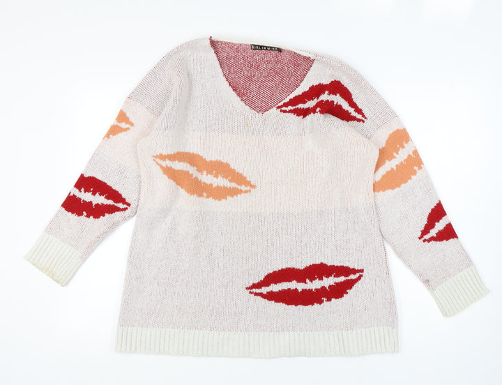 Girl In Mind Women's Multicoloured Pullover Jumper M/L