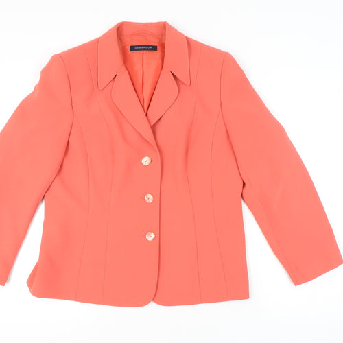 Windsmoor Women's Orange Blazer, Size 14, Notch Lapel