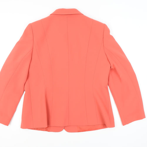 Windsmoor Women's Orange Blazer, Size 14, Notch Lapel