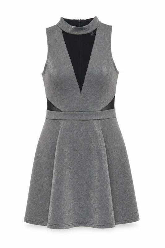 Front view of New Look Women's Grey Bodycon Dress, size 12