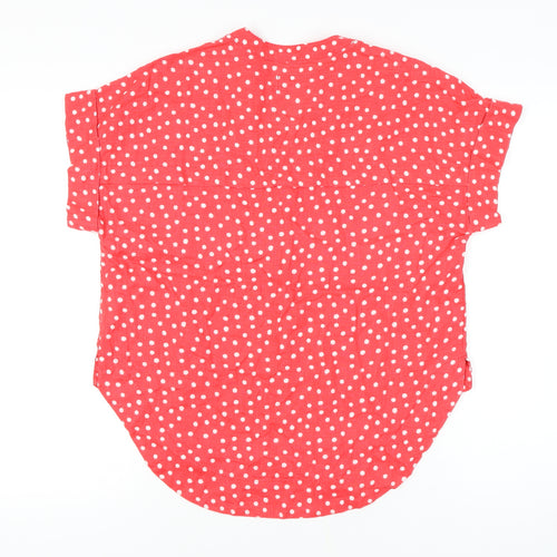 Marks and Spencer Women's Red Polka Dot Top Size 8