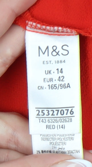 Marks and Spencer Women Red Long Sleeve Top