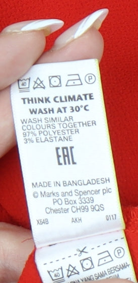 Marks and Spencer Women Red Long Sleeve Top