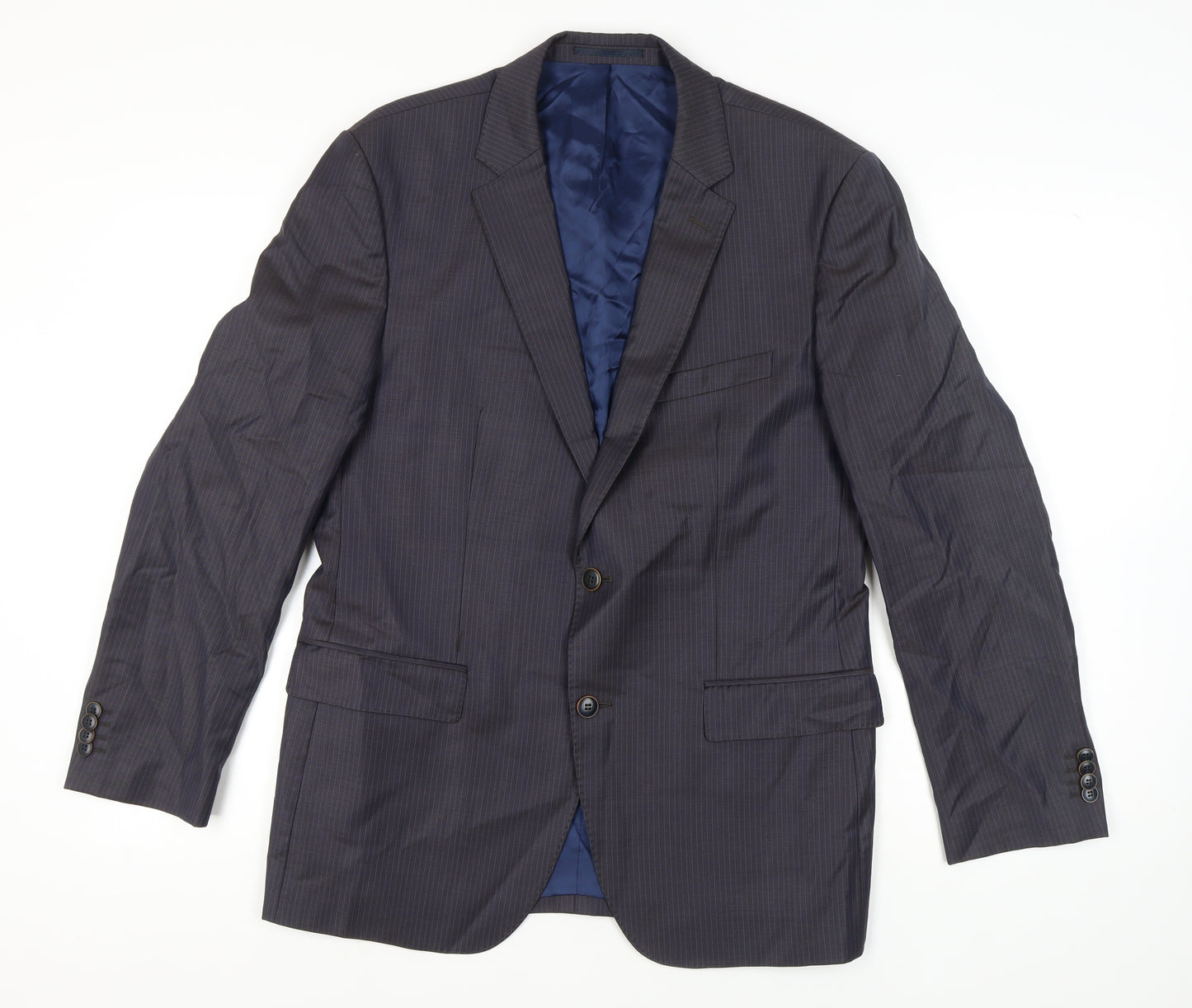 Sarar Men's Blue Suit Jacket, Size 42, Single-Breasted