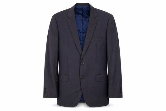 Front view of Sarar Men's Blue Suit Jacket, size 42, Single-Breasted