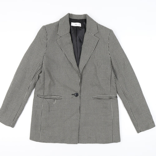 MNG Women's Black Houndstooth Blazer Size S