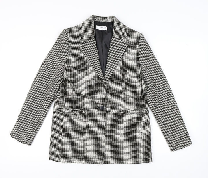 MNG Women's Black Houndstooth Blazer Size S