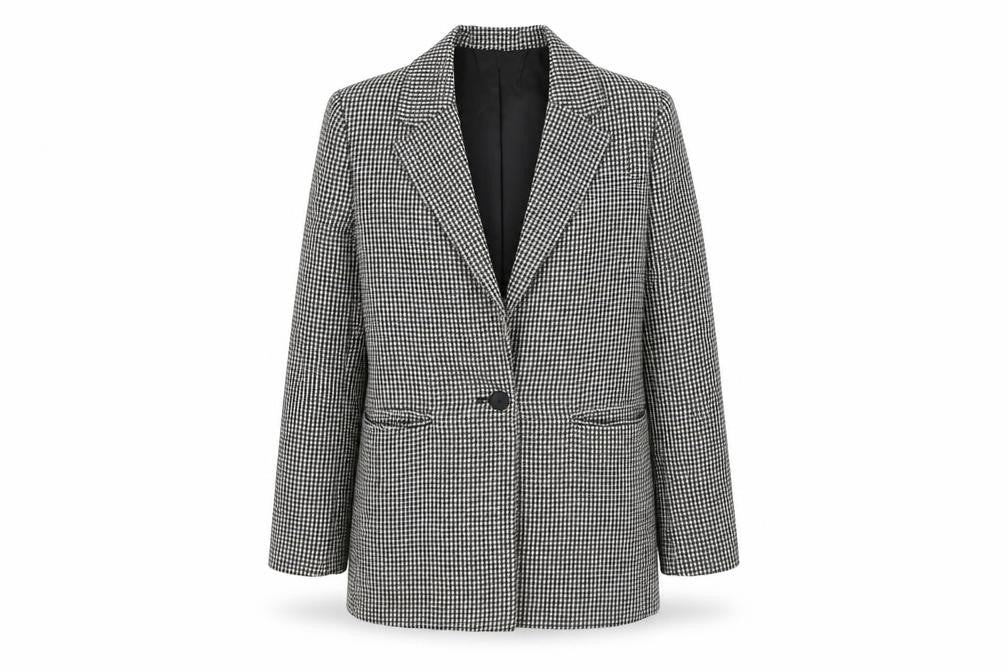Mango Women's Black Houndstooth Blazer Size S