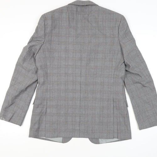 Limehaus Men's Grey Check Long Blazer Size 42