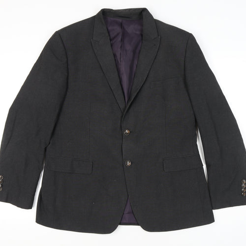Fellini Men's Grey Blazer, 44R, Formal Regular Fit