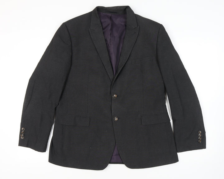 Fellini Men's Grey Blazer, 44R, Formal Regular Fit