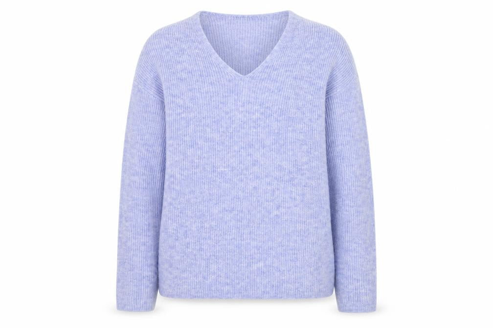 Only Women's Blue V-Neck Pullover Jumper S