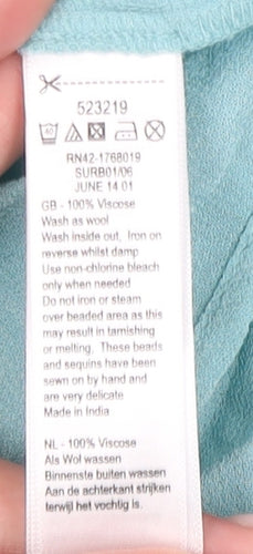 Monsoon Women's Blue Beaded Tank Top, Size 12