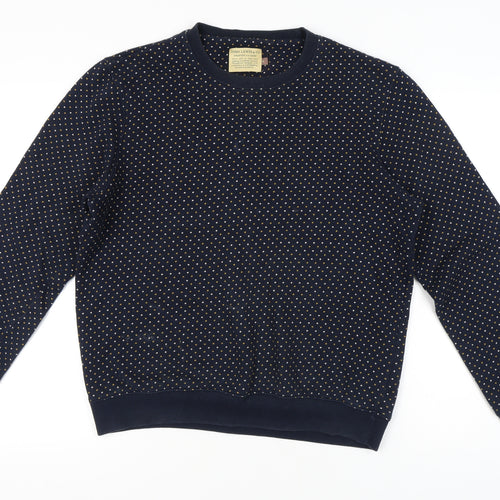John Lewis & Co. Men's Blue Polka Dot Sweatshirt M