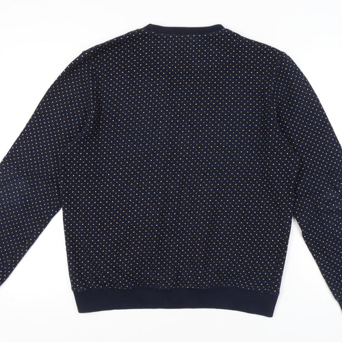 John Lewis & Co. Men's Blue Polka Dot Sweatshirt M