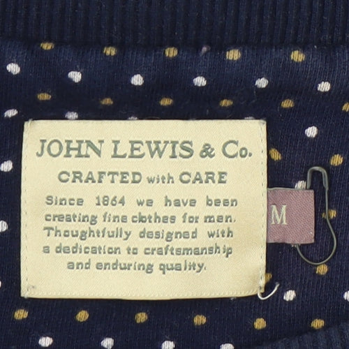 John Lewis & Co. Men's Blue Polka Dot Sweatshirt M