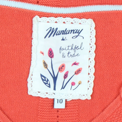 Mantaray Women's Red V-Neck Pullover Jumper Size 10