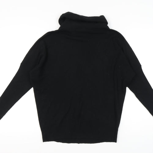 Bluoltre Women's Black Roll Neck Pullover Jumper - S