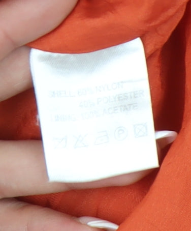 Reiss Women's Orange Pleated Skirt, Size 14 - Casual Chic