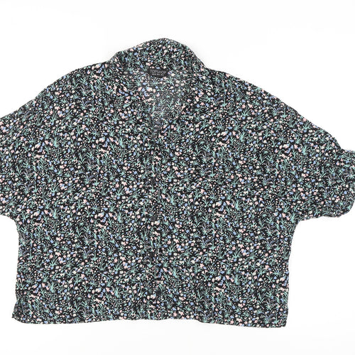 Topshop Women's Floral Collared Blouse - UK 12