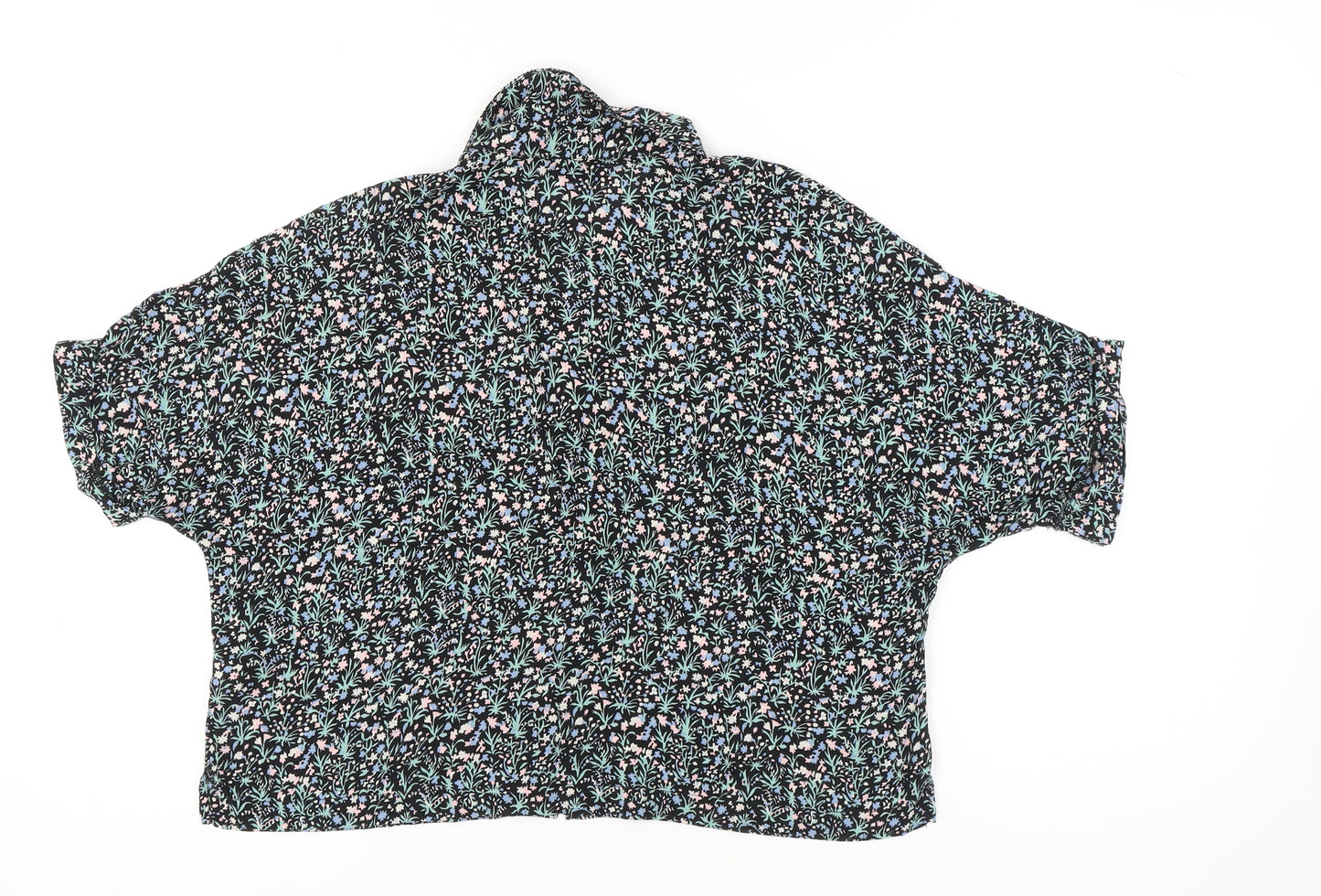 Topshop Women's Floral Collared Blouse - UK 12
