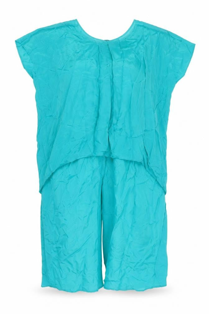 Front view of Zara Women’s Blue Tunic Blouse, size UK 12, Summer Style