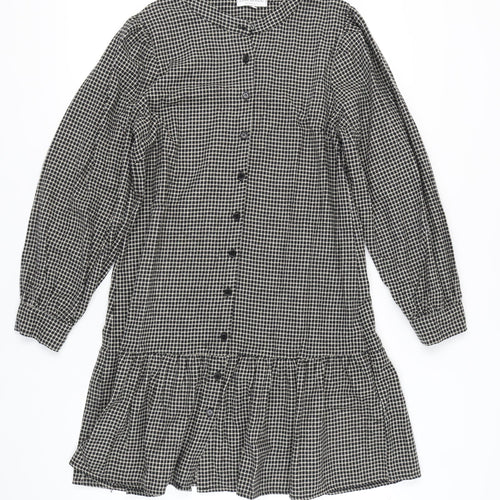 Anna Bernini Women's Black Check Shirt Dress L