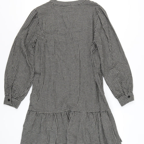 Anna Bernini Women's Black Check Shirt Dress L