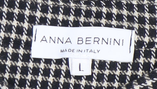Anna Bernini Women's Black Check Shirt Dress L