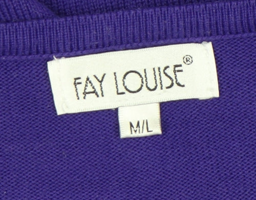 Fay Louise Women's Purple Jumper M/L Beaded Acrylic