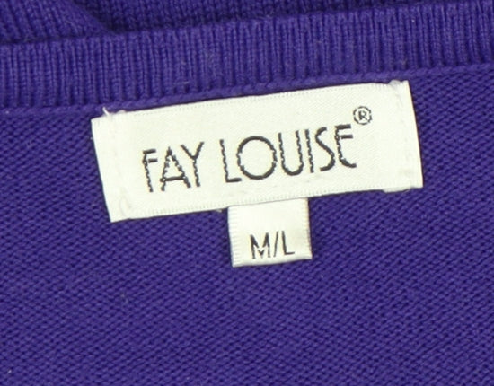 Fay Louise Women's Purple Jumper M/L Beaded Acrylic